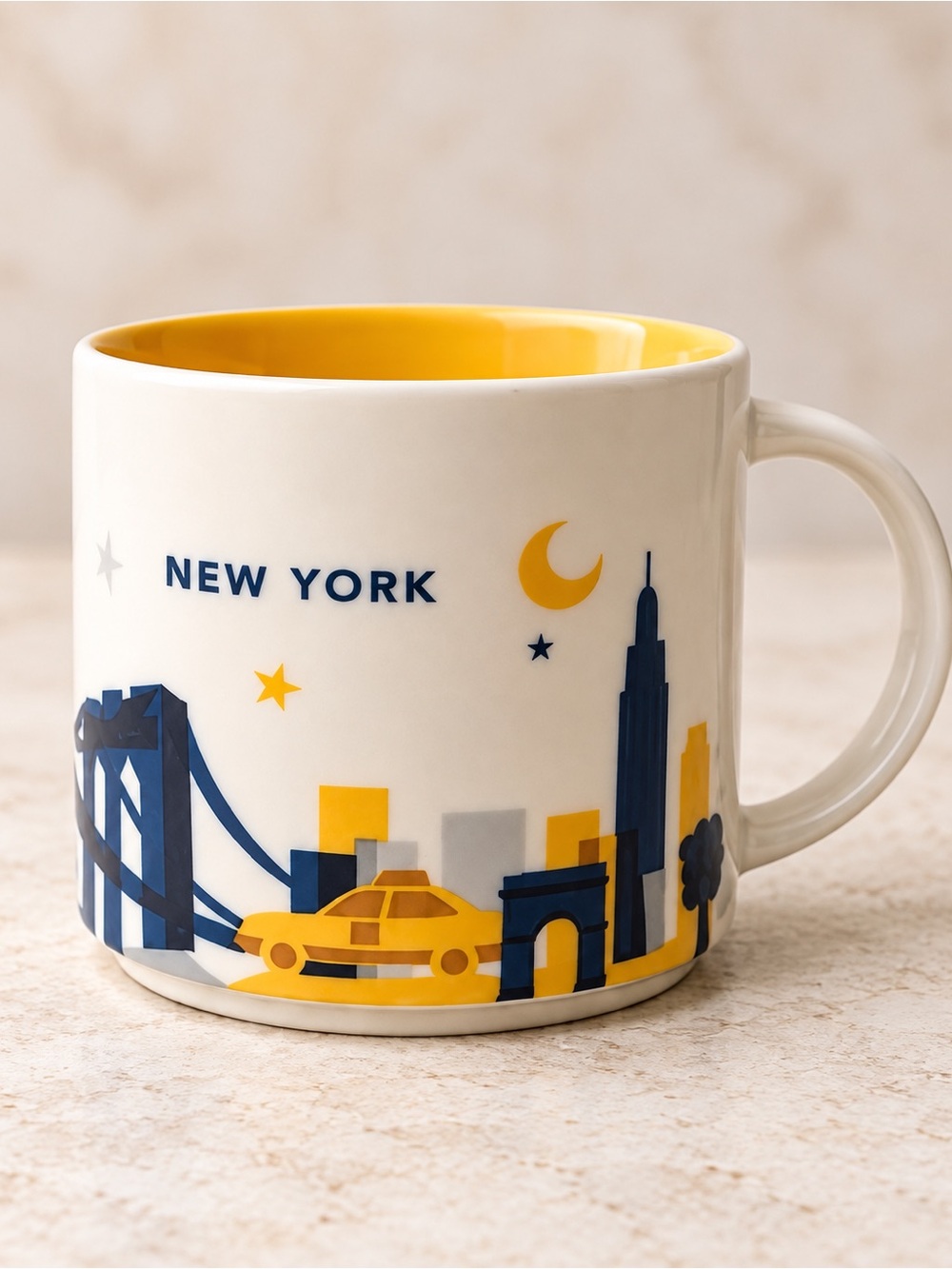 Starbucks New York You Are Here Mug 2015 Yellow Interior